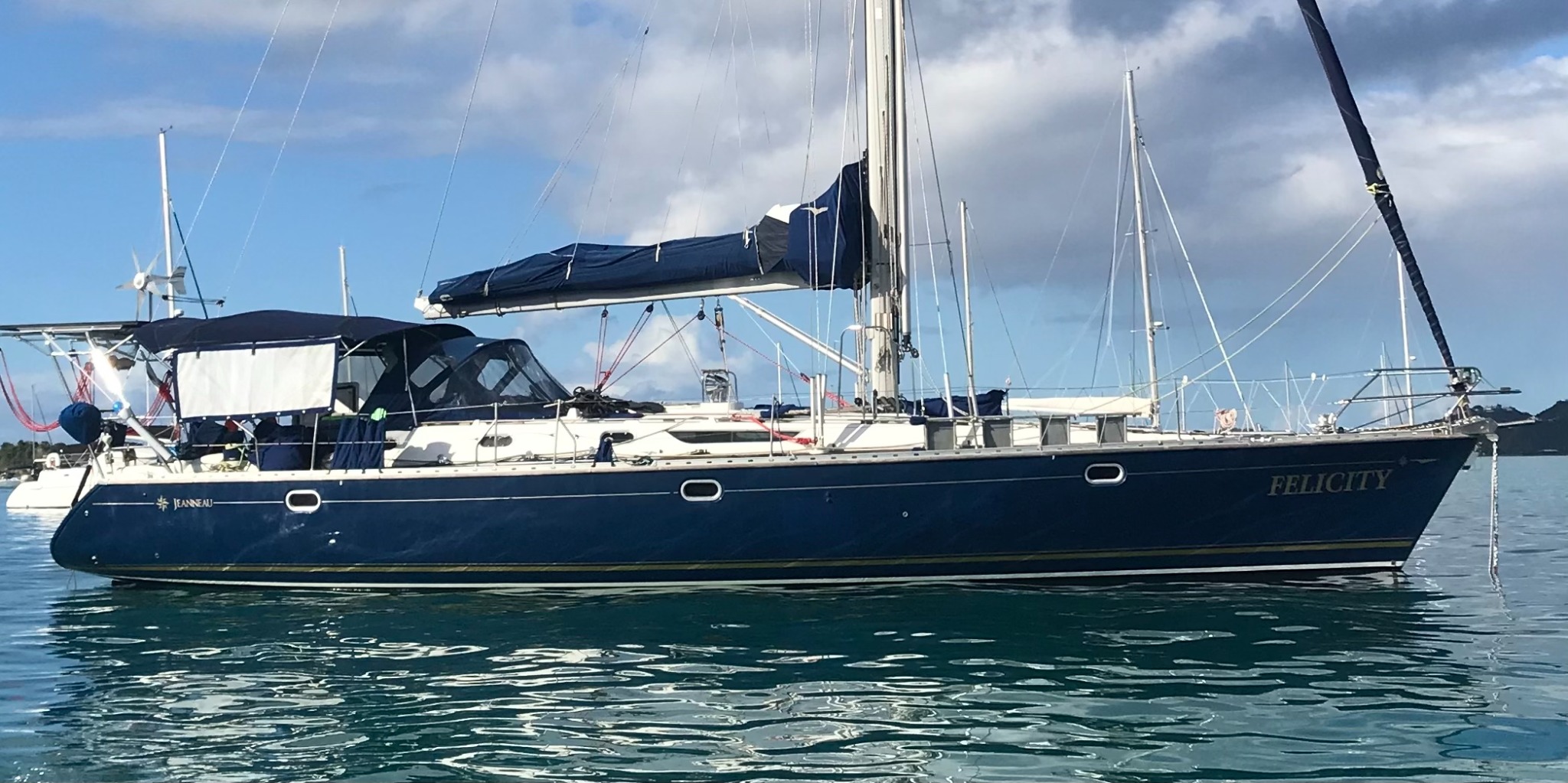 Felicity at anchor